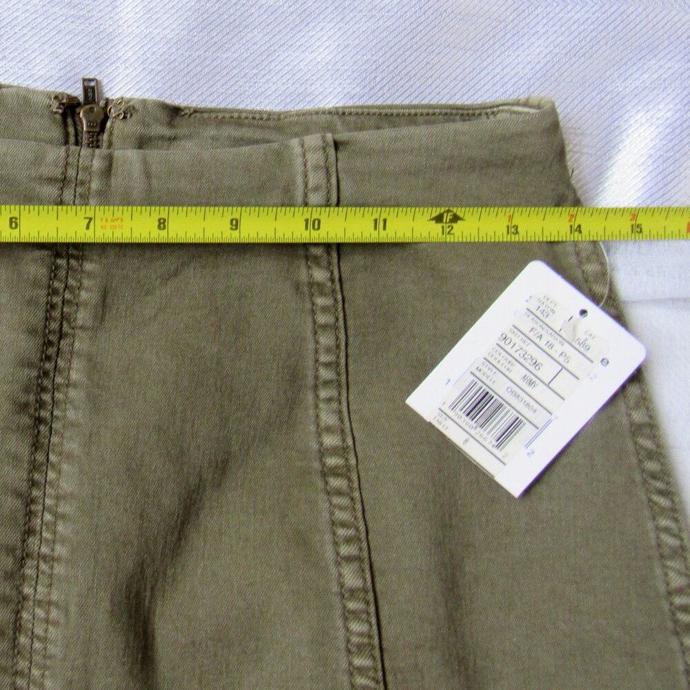 Free People Army Pencil Skirt, waist 27in, cotton,khaki color, sz.8, - Picture 7 of 7
